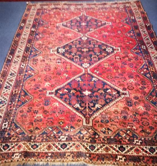 A North West Persian blue ground rug with central medallion 280 x 205cm